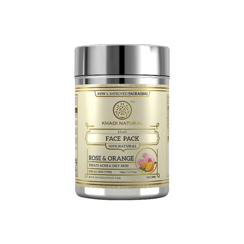 Khadi Natural Rose & Orange Face Pack - 50gm - Buy from Indicrest