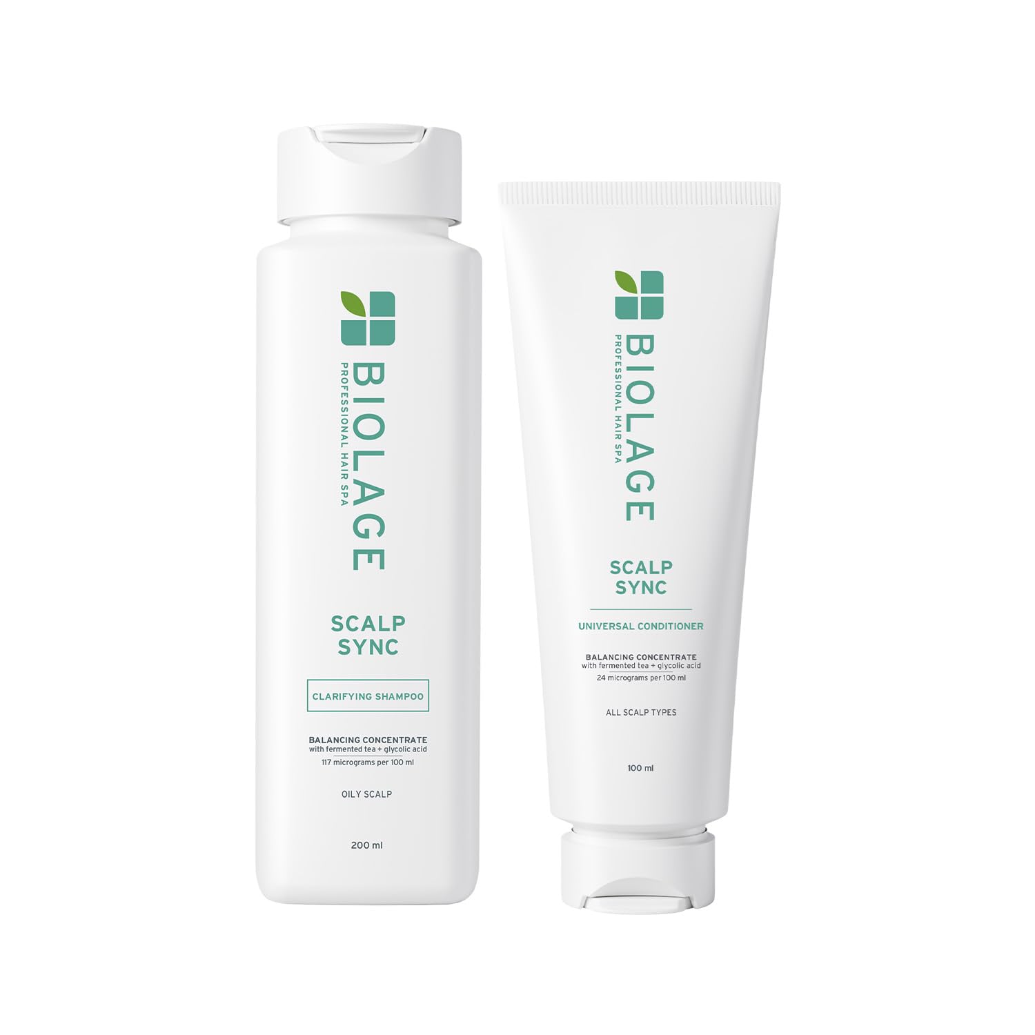 Biolage Scalp Sync Clarifying 2-Step Small Combo (Shampoo + Conditioner) Soothed and Hydrated Scalp for up to 72 hours, Enriched with Fermented Tea & Glycolic Acid, for Men and Women - Buy from Indicrest