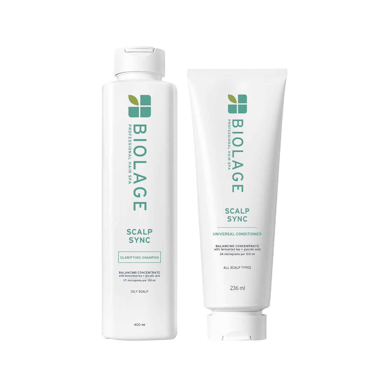 Biolage Scalp Sync Clarifying 2-Step Big Combo (Shampoo + Conditioner) Soothed and Hydrated Scalp for up to 72 hours, Enriched with Fermented Tea & Glycolic Acid, for Men and Women - Buy from Indicrest