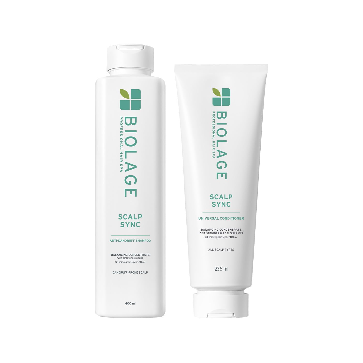 Biolage Scalp Sync Anti-Dandruff 2-Step Regime, Removes Visible Flakes from 1st Use, Enriched with Piroctone Olamine, Shampoo for Men and Women, Deep Scalp Treatment, 400ml+236ml - Buy from Indicrest