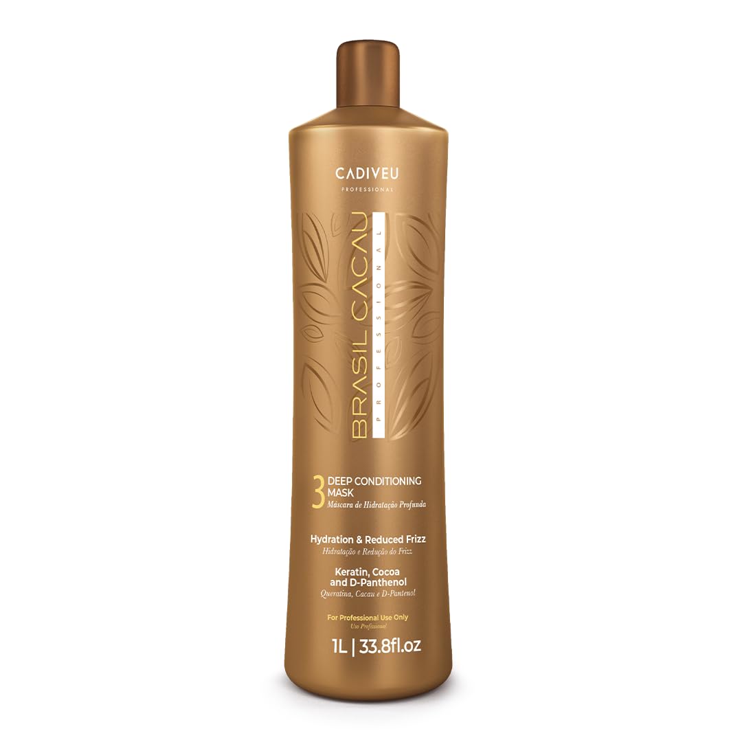 Cadiveu Brasil Cacau 3 Deep Conditioning Mask For Dry & Frizzy Hair, 1000ml