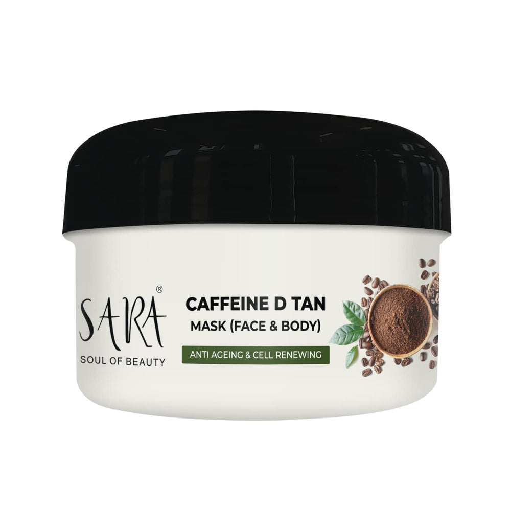 Sara D-Tan Caffeine Mask Pack For Instant Tan Removal and Brightening Glow, 330g - Image 2 - Buy from Indicrest