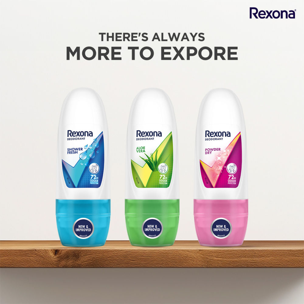 Rexona Women Deodorant Underarm Roll On Powder Dry 72 Hour Odour Protection (Pack of 3), 75ml Buy at Indicrest Image 10