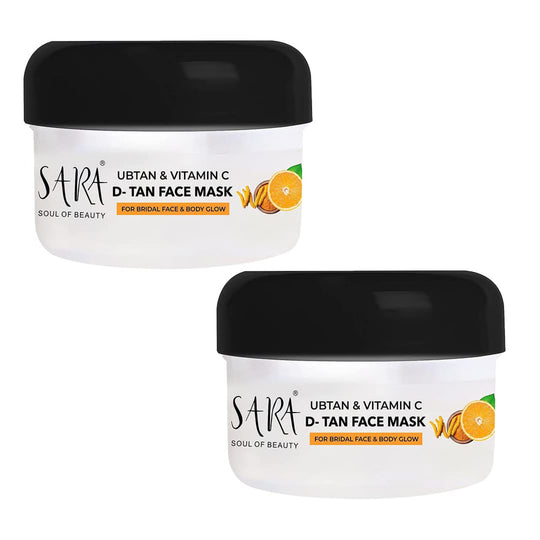 SARA Ubtan and Vitamin C D-TAN Face Pack For Instant Tan Remover and Glowing Skin For Women, Men, De-Tan For All Skin Types, Pack of 2, 660g - Buy from Indicrest