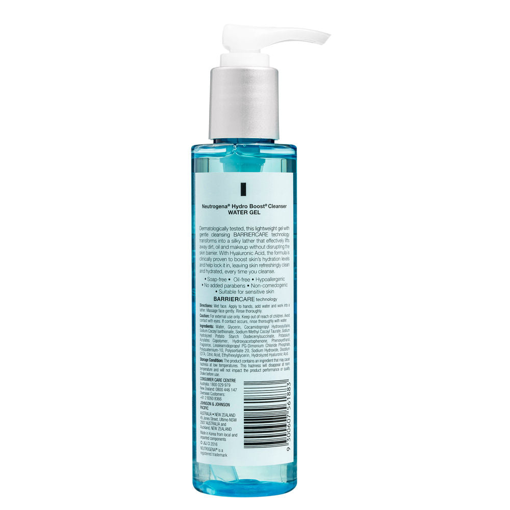 Neutrogena Hydro Boost Cleanser Water Gel Face Wash with Hyaluronic Acid for Normal & Sensitive Skin, 145ml