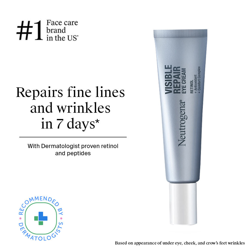Neutrogena Visible Repair Retinol + Peptide Night Eye Cream For Anti-Ageing, Dark Circles & Wrinkles, 15g