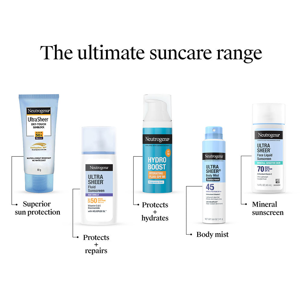 Neutrogena Ultrasheer Mineral Sunscreen SPF70 PA++++ Vitamin E, UVA & UVB, For Sensitive Skin, 40ml
