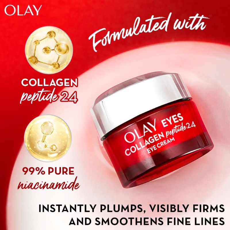 Olay Collagen Peptide Eye Cream, Smooth & Plump Undereyes With Niacimide, Sulphate free, 15ml Buy at Indicrest Image 3