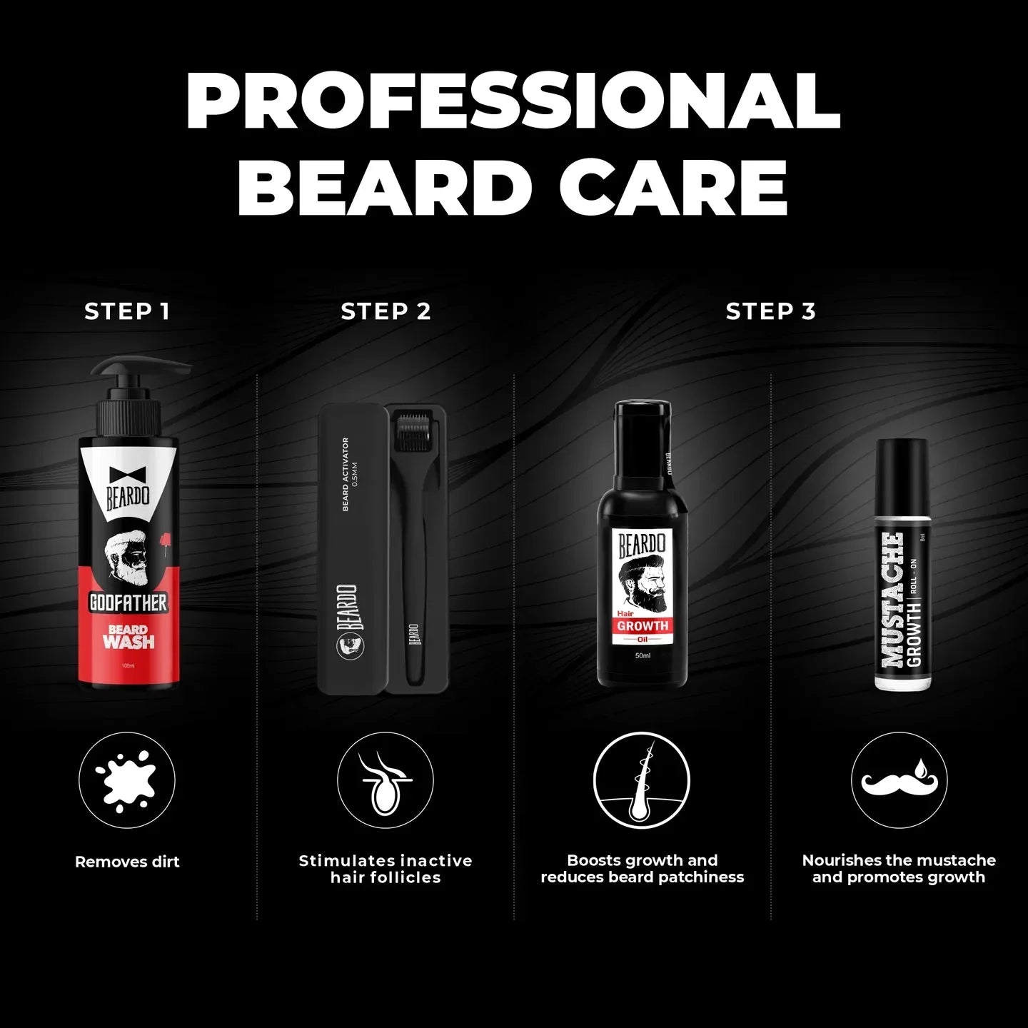 Beardo Mustache Growth Roll on 8ml - Image 5 - Buy from Indicrest
