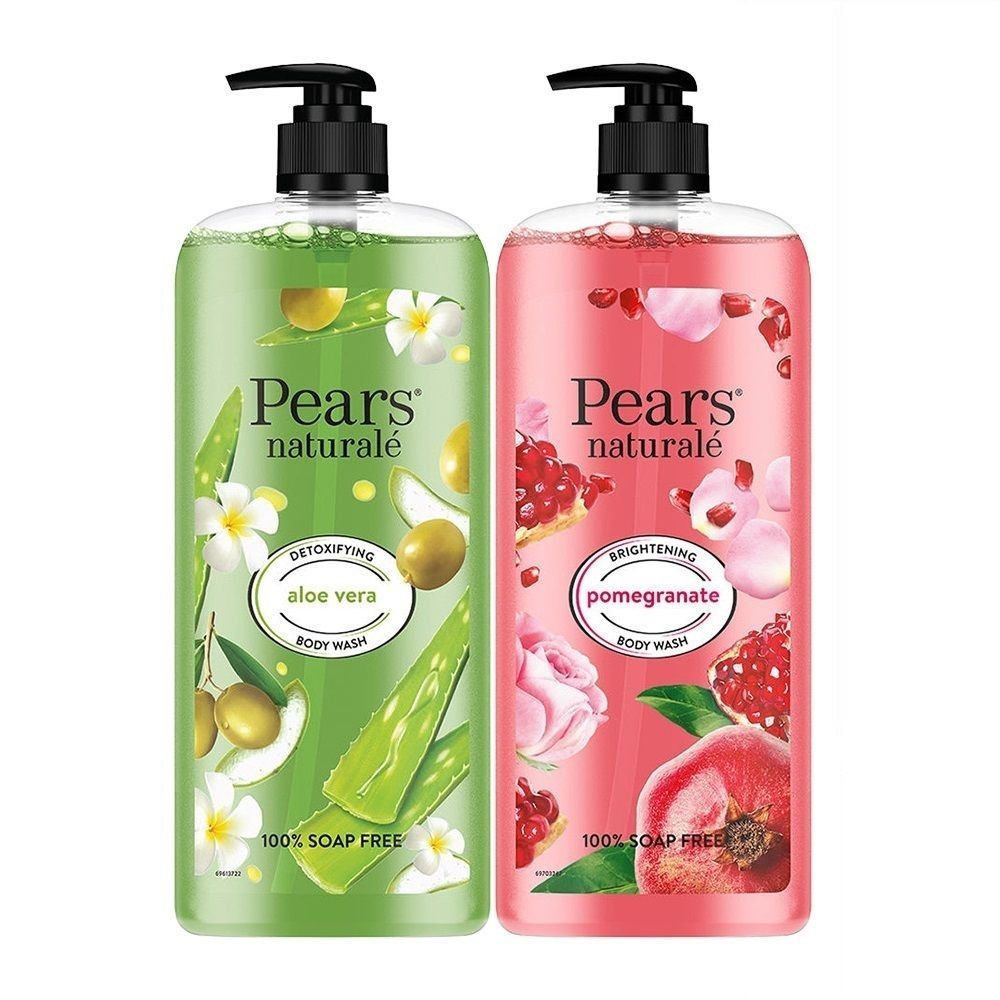 Pears Naturale Detoxifying Aloevera + Brightening Pomegranate Bodywash Combo, 2 pieces Buy at Indicrest Image 4