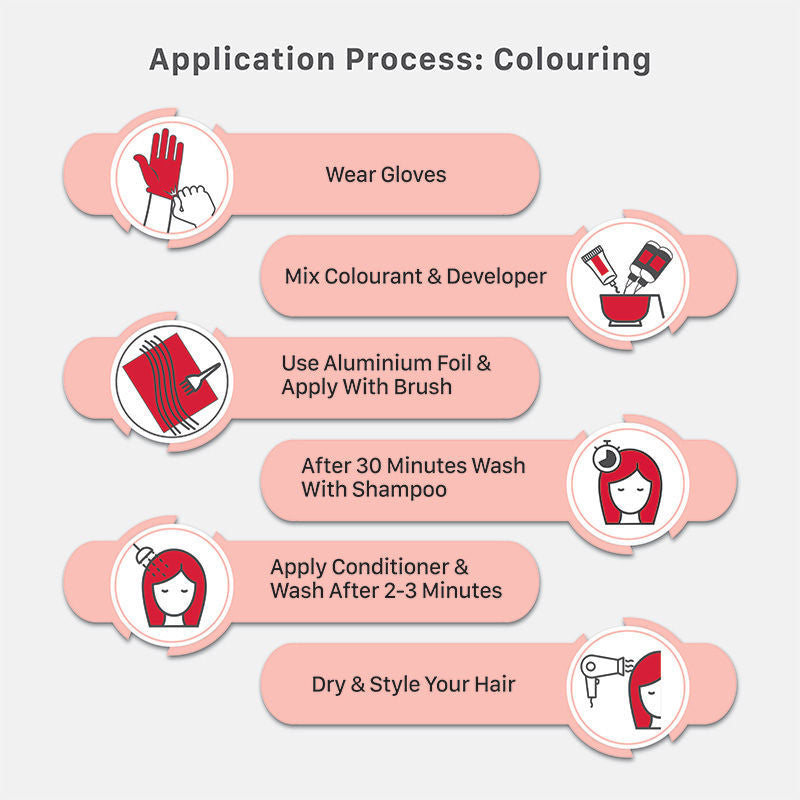 Streax Hair Colour Highlighting Kit - DIY Application, Enriched With Walnut & Argan Oil, Latte Brown, 220g Buy at Indicrest Image 7