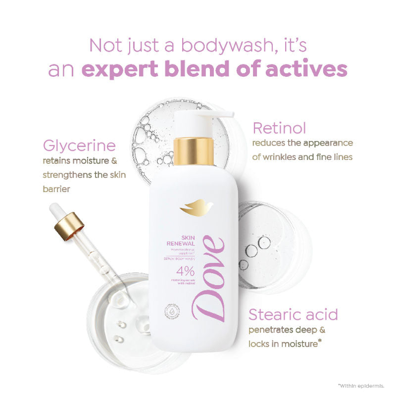Dove 4% Restoring Serum With Retinol Skin Renewal Bodywash, 300ml Buy at Indicrest Image 3