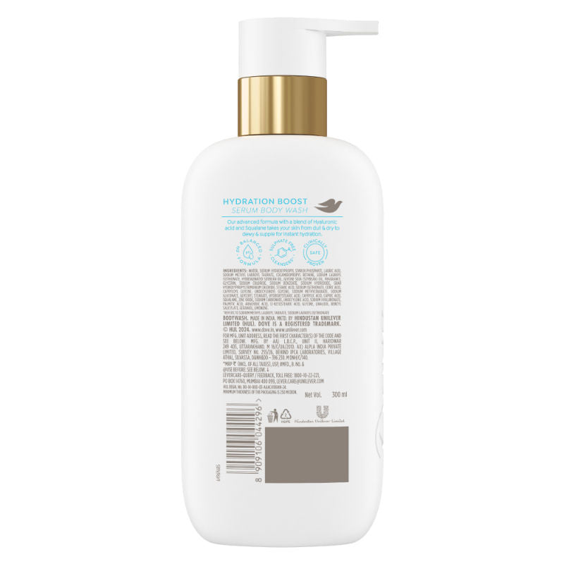 Dove 6% Hydrating Serum With Hyaluronic Acid Hydration Boost Bodywash, 300ml Buy at Indicrest Image 9