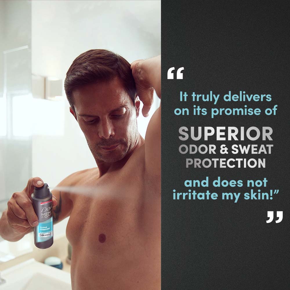 Dove Men+Care Clean Comfort Dry Spray Antiperspirant Deodorant (Pack of 3), 150ml Each Buy at Indicrest Image 7