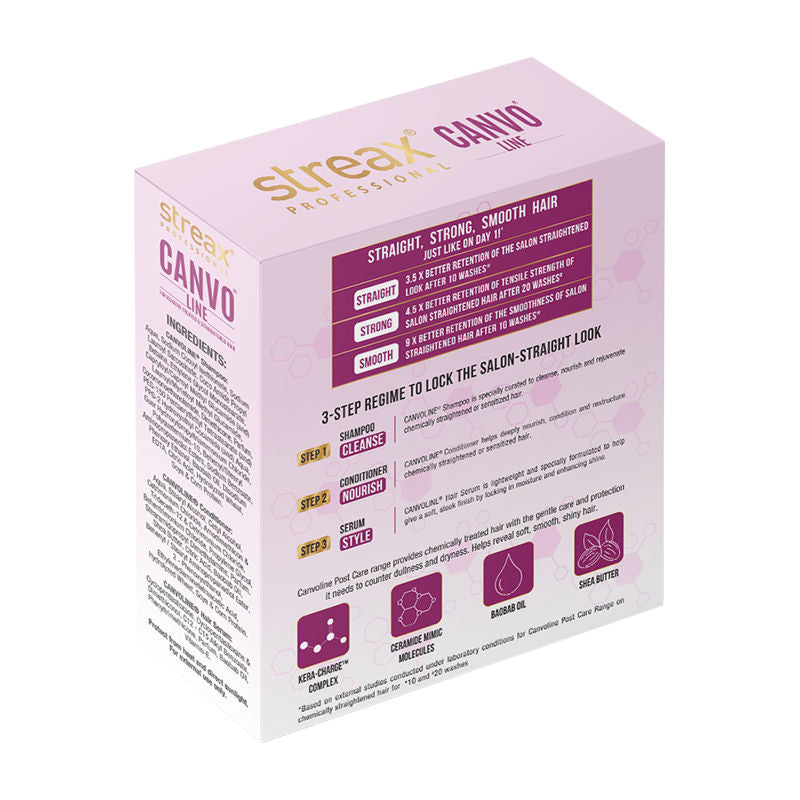 Streax Professional Canvoline Post Care Combo Kit (Shampoo + Conditioner + Serum), 640ml Buy at Indicrest Image 6