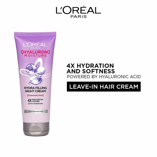 L'Oreal Paris Hyaluron Moisture Anti-frizz Leave-in Night Cream With Hyaluronic Acid For Hydrated Hair, 180ml Buy at Indicrest