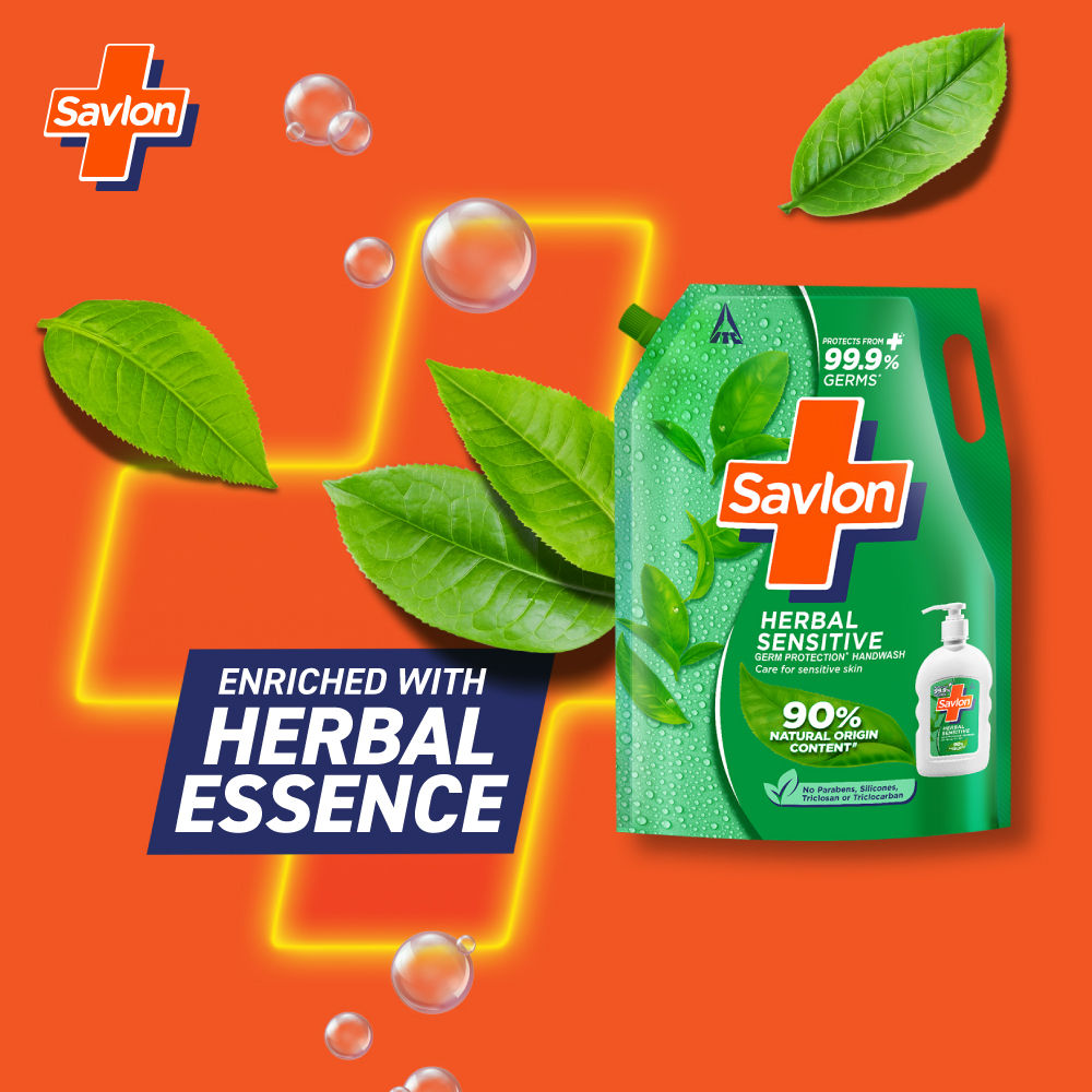 Savlon Herbal Sensitive Germ Protection Liquid Handwash Refill, 1300ml Buy at Indicrest Image 6