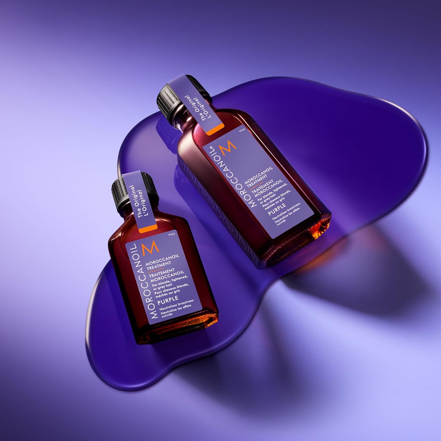 Moroccanoil Treatment Purple Oil | Argan Oil +Violet Pigments | Tones Brassiness in Blonde & Grey Hair, 25ml