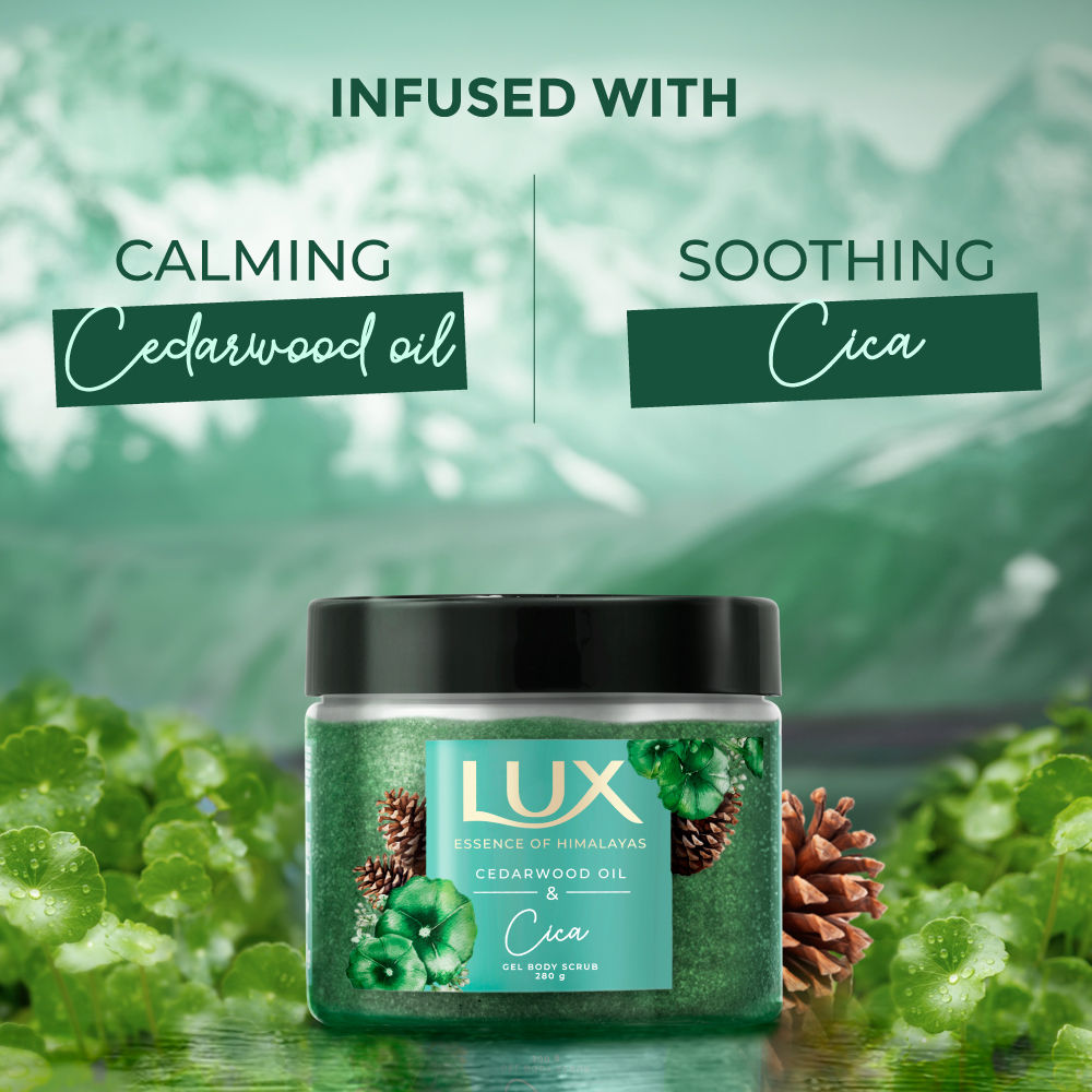 Lux Essence Of Himalayas Cedarwood Oil & Cica Gel Body Scrub, 280g