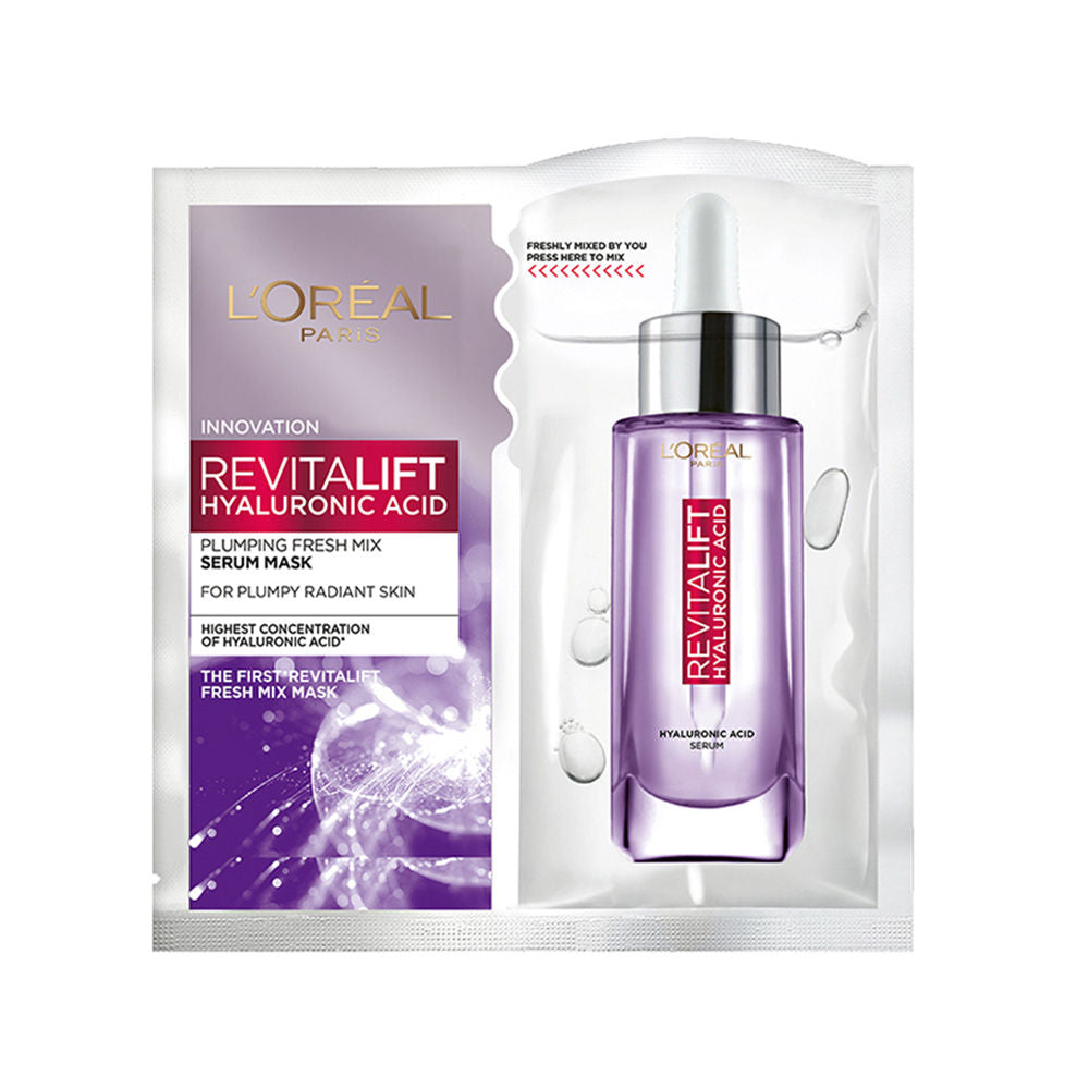 L'Oreal Paris Revitalift Hyaluronic Acid Fresh Mix Serum Hydrating Sheet Mask, 33g Buy at Indicrest Image 6