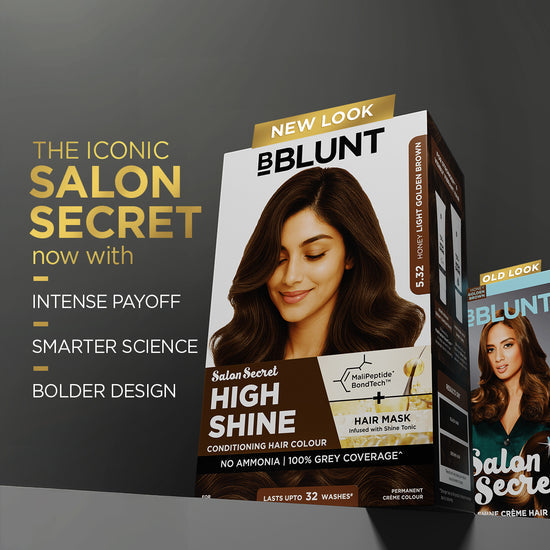 BBlunt Salon Secret High Shine Creme Hair Colour - Honey Light Golden Brown, 130g