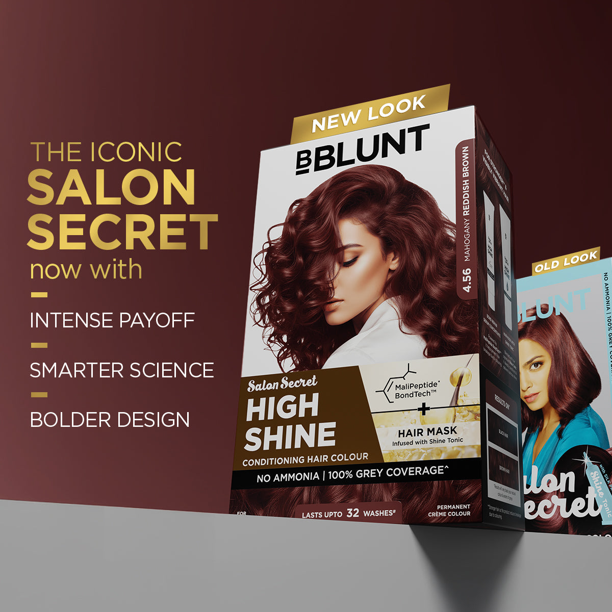 Bblunt High Shine Conditioning Hair Colour Pack of 3, Mahogany Reddish Brown Shade 4.56 Pack of 3 - Image 5 - Buy from Indicrest