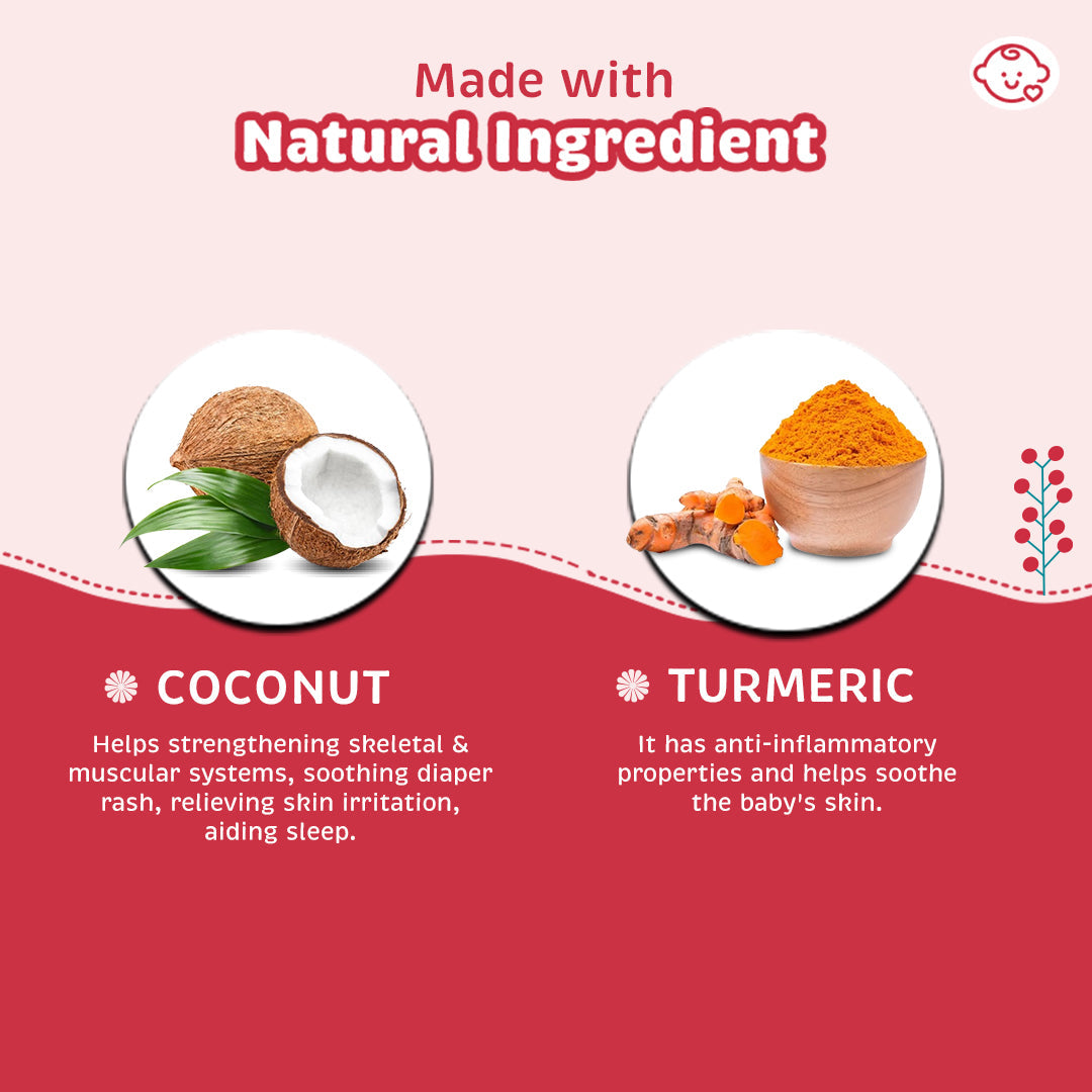 Khadi Natural Baby Massage Oil with Coconut and Turmeric for Nourishing Skin - 150ml - Image 3 - Buy from Indicrest