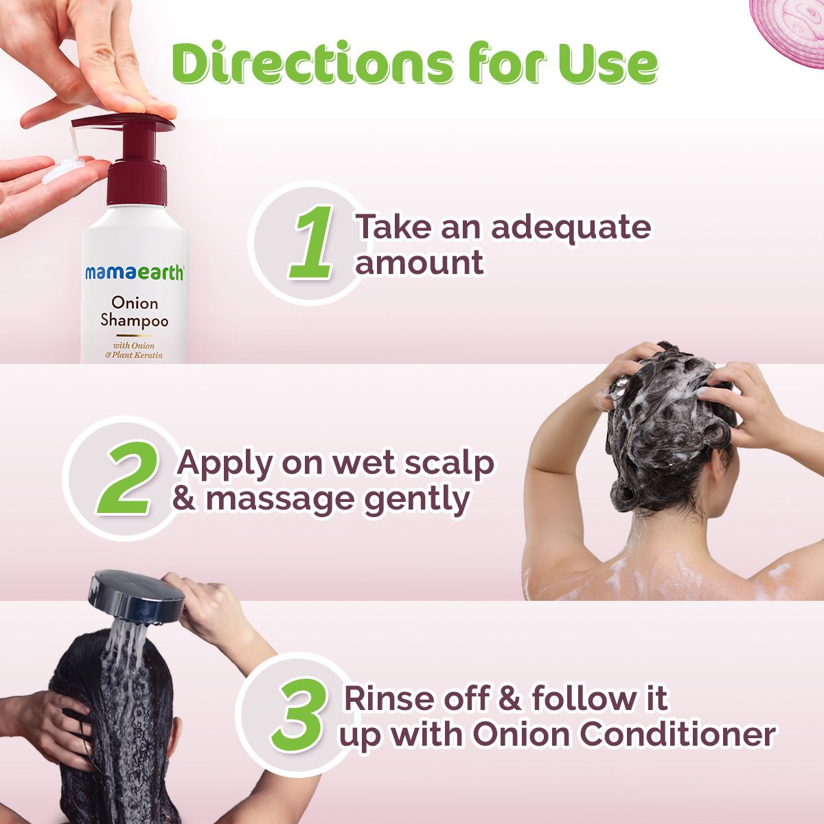 Mamaearth Onion Shampoo for Hair Fall Control & Hair Growth with Onion & Plant Keratin, 180 ml - Image 4 - Buy from Indicrest