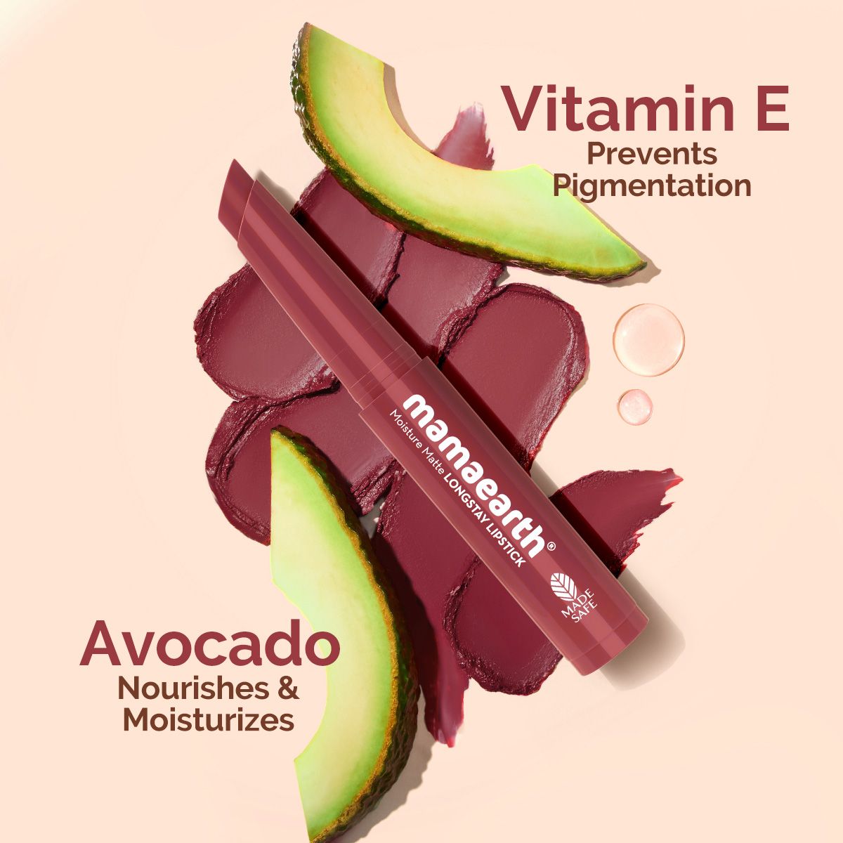 Mamaearth Moisture Matte Longstay Mini Lipstick, 0.7g | Plum Punch - Image 4 - Buy from Indicrest