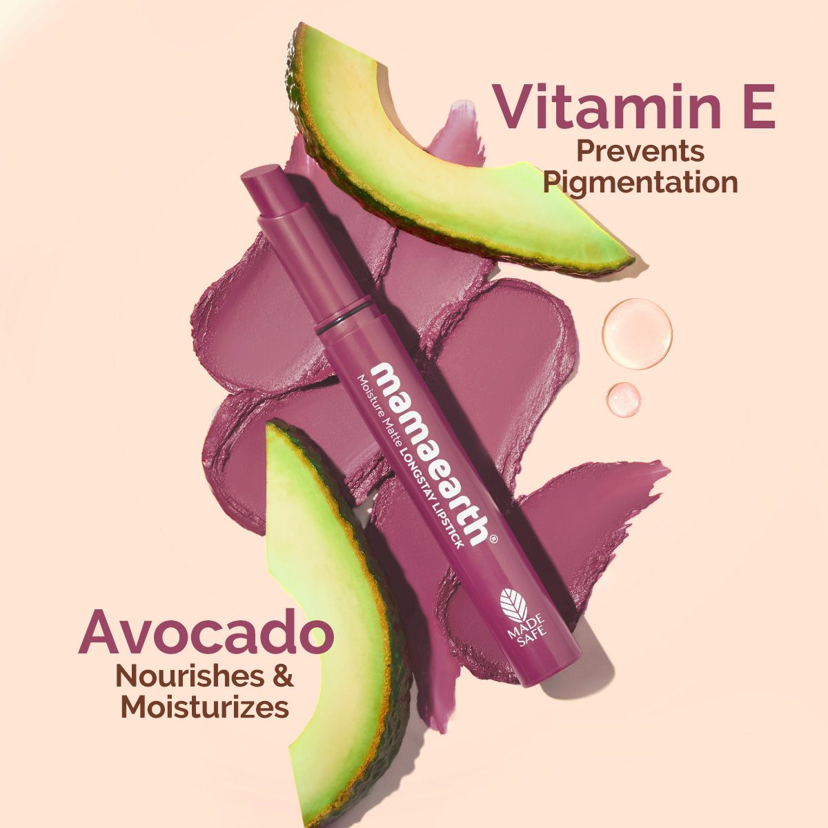 Mamaearth Moisture Matte Long Stay Lipstick, 2g | Pink Tulip - Image 5 - Buy from Indicrest