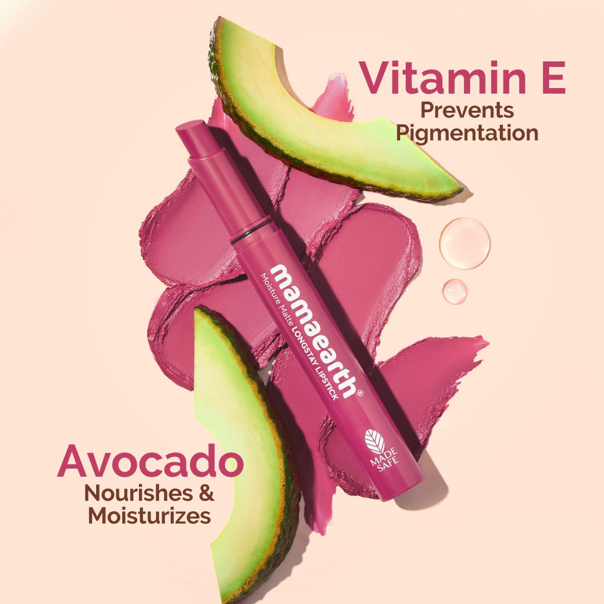 Mamaearth Moisture Matte Long Stay Lipstick, 2g | Candyfloss Pink - Image 5 - Buy from Indicrest
