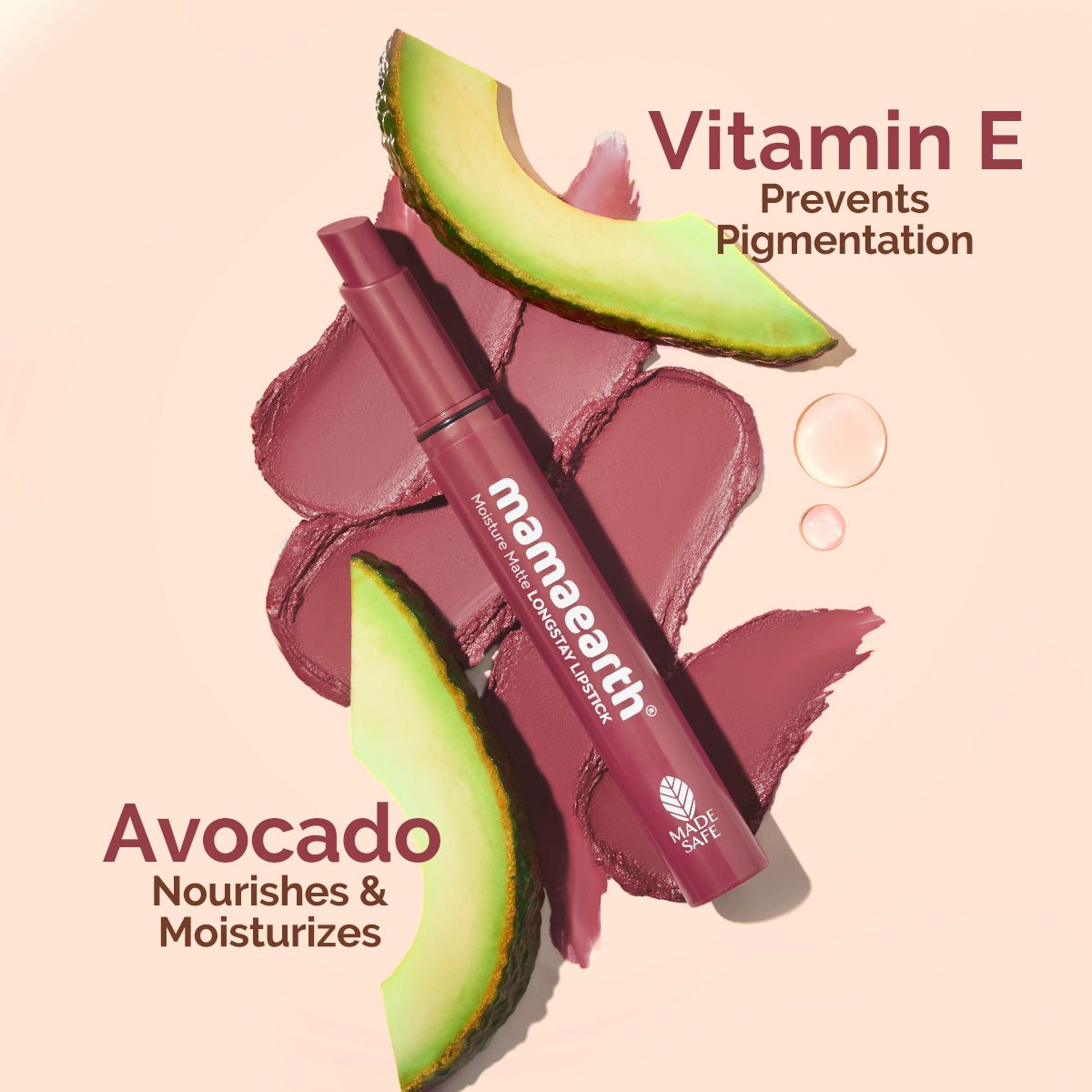 Mamaearth Moisture Matte Long Stay Lipstick, 2g | Plum Punch - Image 5 - Buy from Indicrest