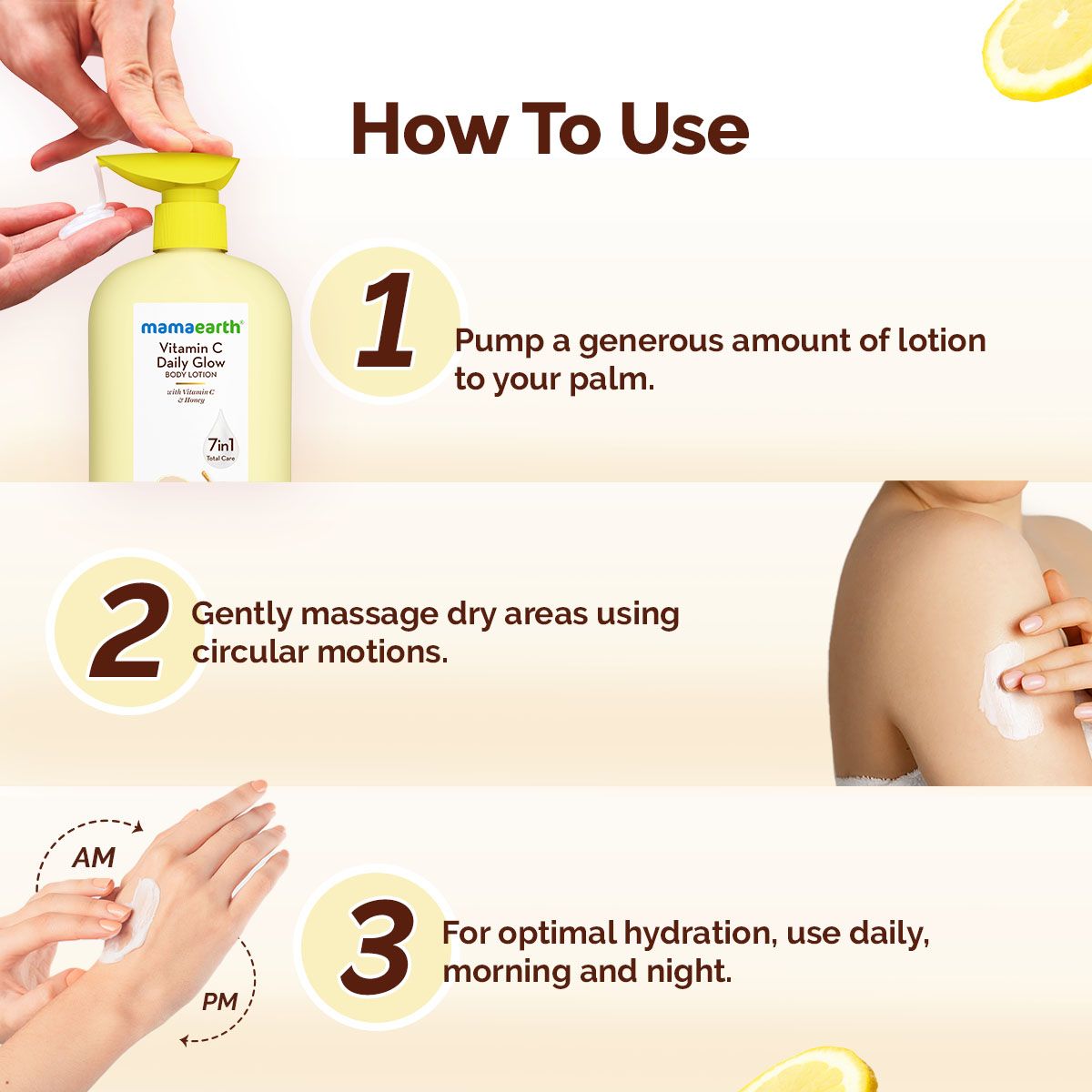 Mamaearth Vitamin C Daily Glow Body Lotion For Skin Brightening, Pack of 2 X 400ml - Image 6 - Buy from Indicrest