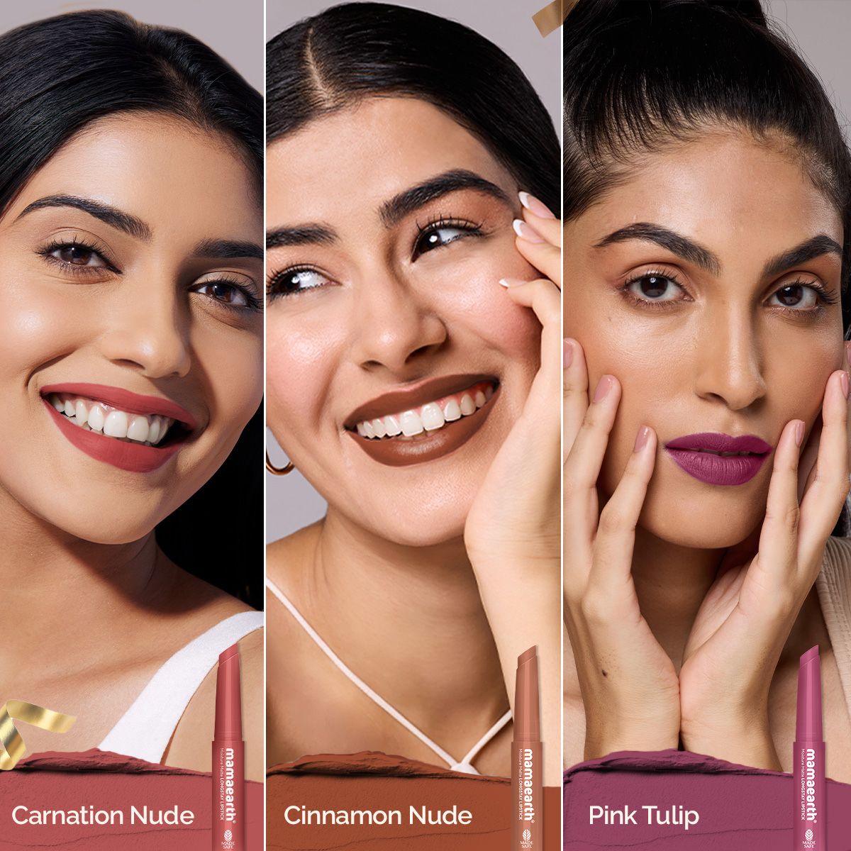 Mamaearth Moisture Matte Long Stay Lipstick Gift Set, Nude Perfection - Image 2 - Buy from Indicrest