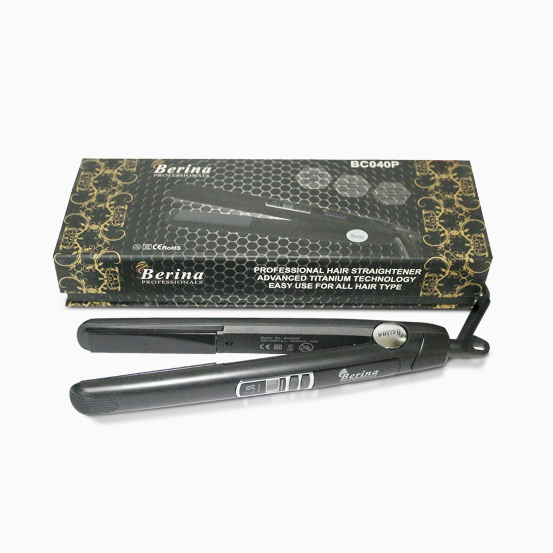 Berina Professional Digital Control Flat Straightener BC-040P | Precise Temperature Control & Smooth Styling, BC-040P