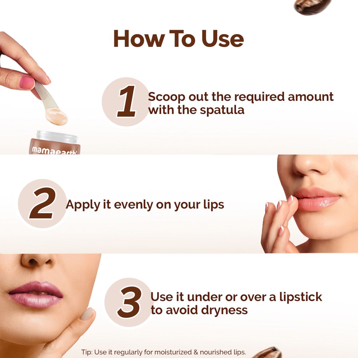 Mamaearth Cocoa Moisture Therapy Lip Balm with Cocoa Butter & Coffee for Dry & Chapped Lips 15g - Image 5 - Buy from Indicrest