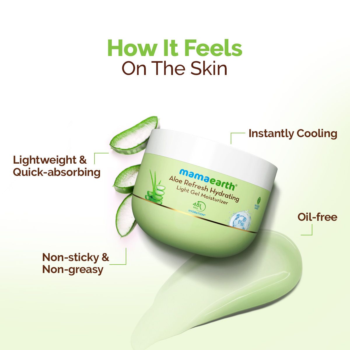 Mamaearth Aloe Refresh Hydrating Light Gel Moisturizer with Aloe Vera & Hyaluronic Acid for Hydrated Refreshed Skin, 200g - Image 3 - Buy from Indicrest
