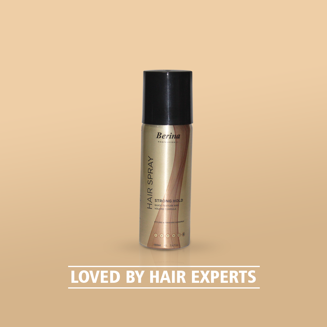 Berina Professional Hair Spray (Strong Hold) | Long-Lasting Firm Hold for All-Day Styling, 100ml