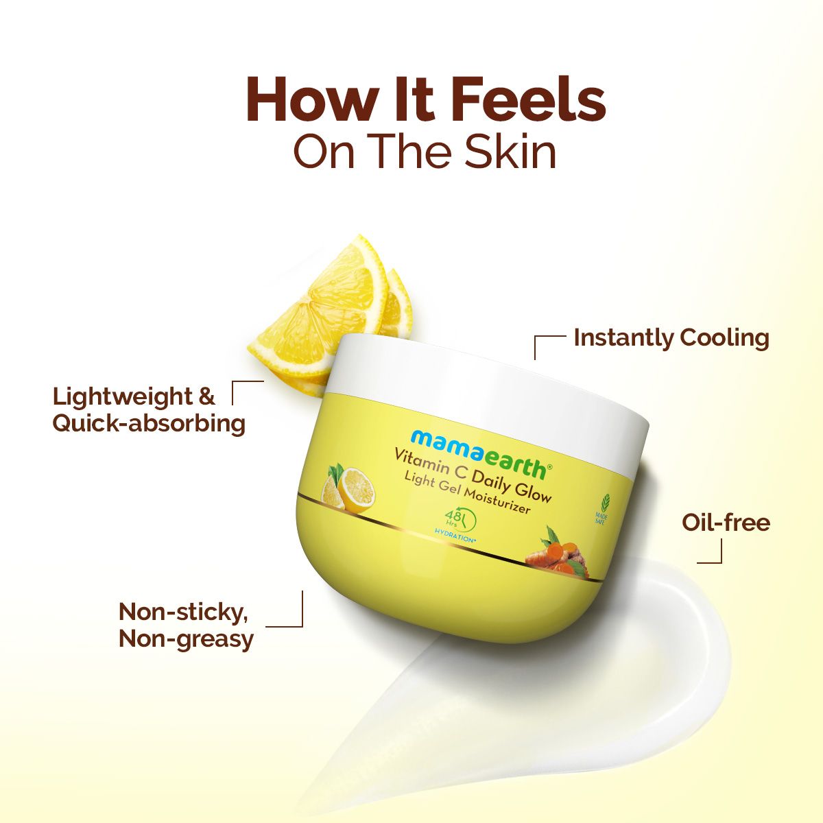 Mamaearth Vitamin C Daily Glow Light Gel Moisturizer with Vitamin C & Turmeric for Skin Brightening, 200g - Image 3 - Buy from Indicrest
