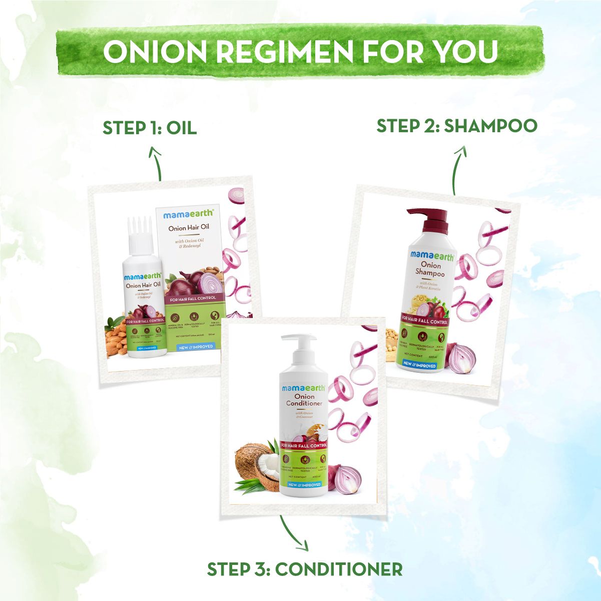 Mamaearth Onion Hair Fall Control Combo, 650ml + 400ml - Image 5 - Buy from Indicrest