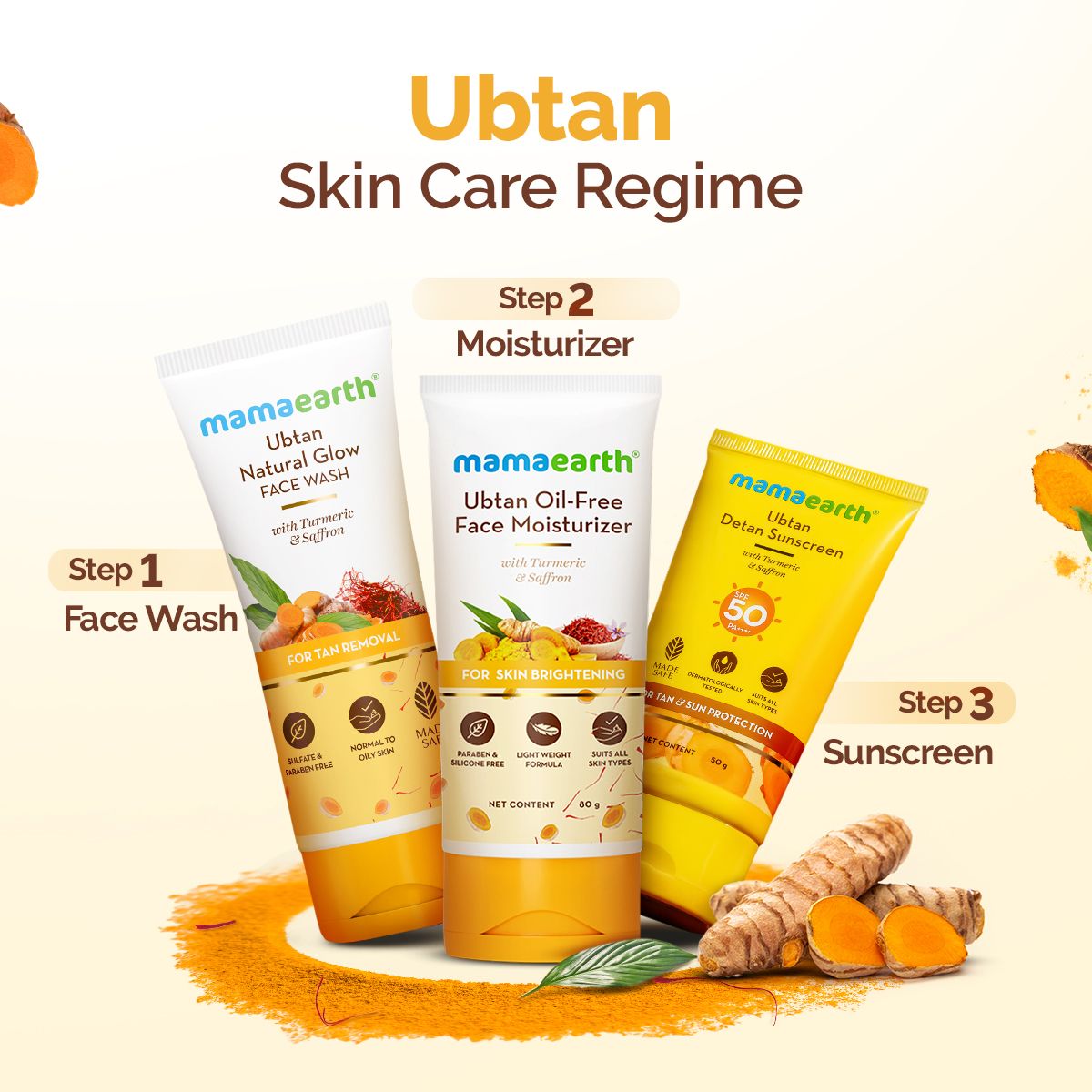 Mamaearth Ubtan Natural Glow Face Wash with Turmeric & Saffron for Tan Removal, Pack of 2 X 200ml - Image 5 - Buy from Indicrest
