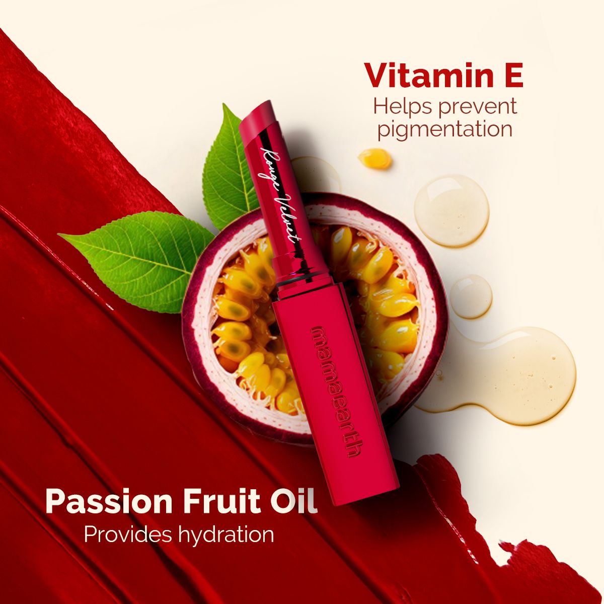 Mamaearth Luxe Matte Long Stay Lipstick with Passion Fruit Oil & Vitamin E, 2g | Rouge Velvet - Image 5 - Buy from Indicrest