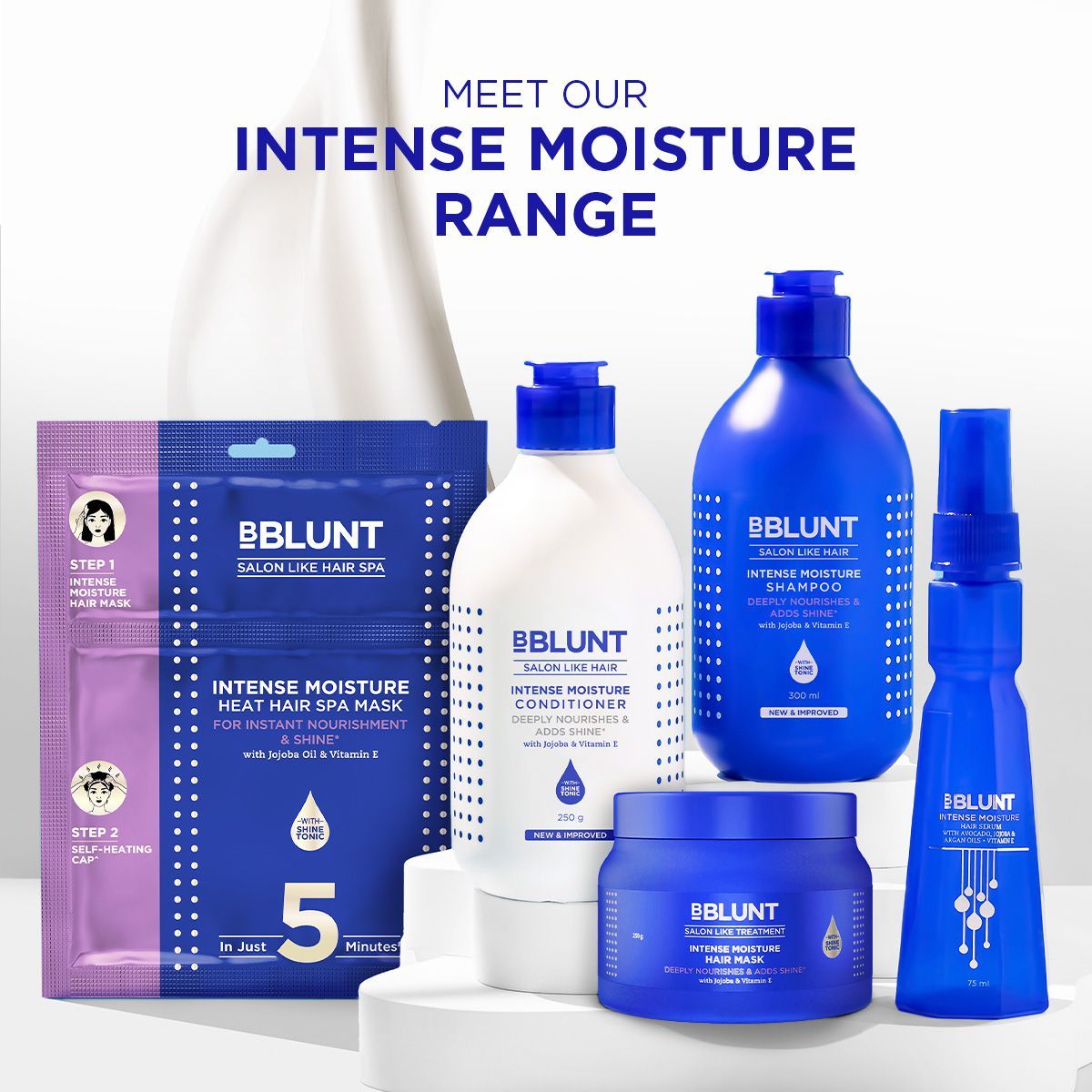 Bblunt Intense Moisture Hair Mask with Jojoba Oil & Vitamin E for Nourished & Shiny Hair, 120g - Image 6 - Buy from Indicrest