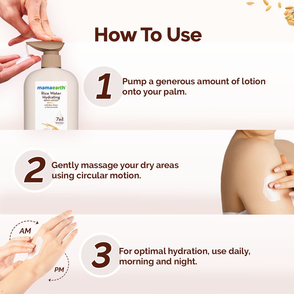 Mamaearth Rice Water Hydrating Body Lotion with Rice Water & Niacinamide for Dewy Glass Skin, 400ml - Image 5 - Buy from Indicrest