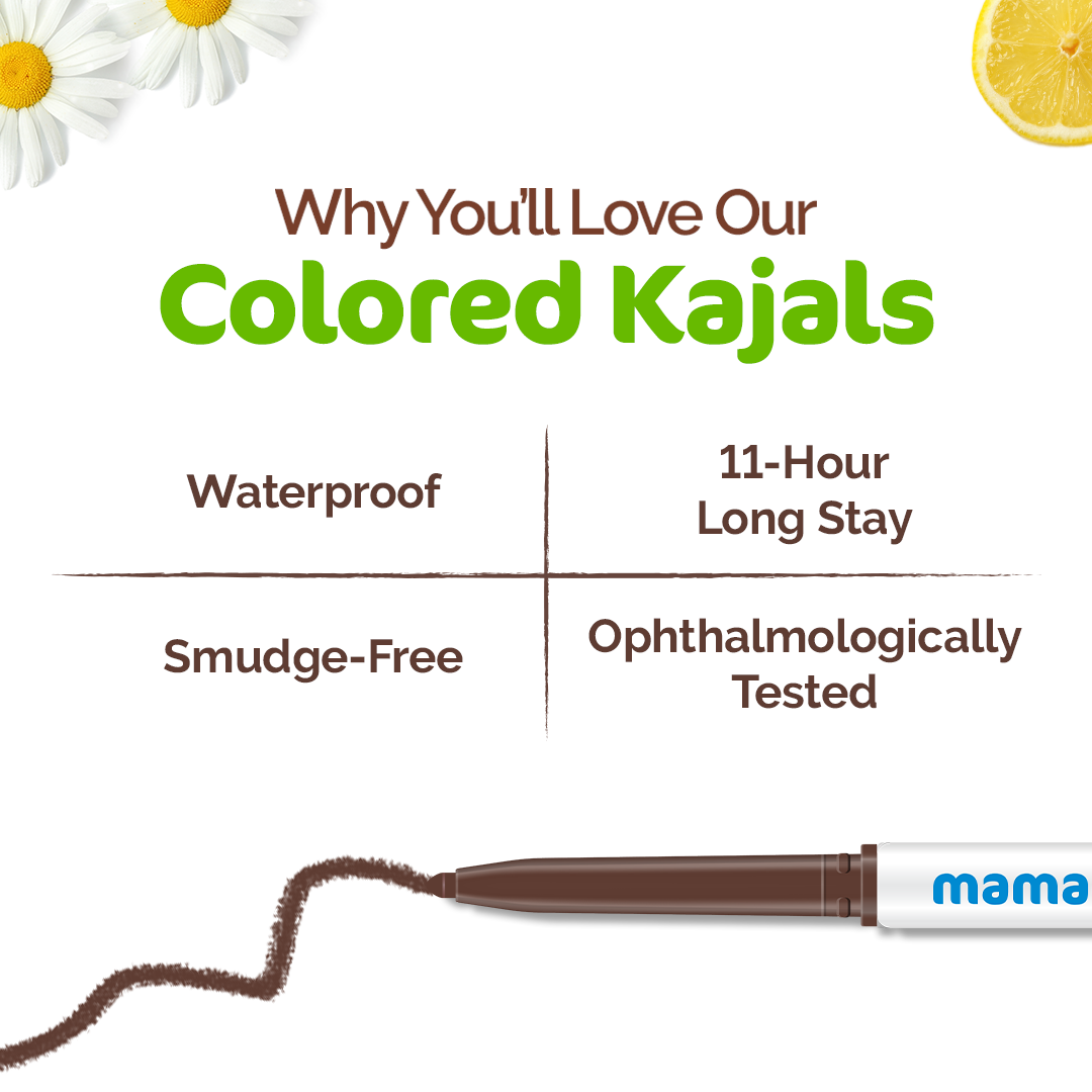 Mamaearth Long Stay Colored Kajal for 11-Hour Long Stay, Woody Brown - Image 3 - Buy from Indicrest