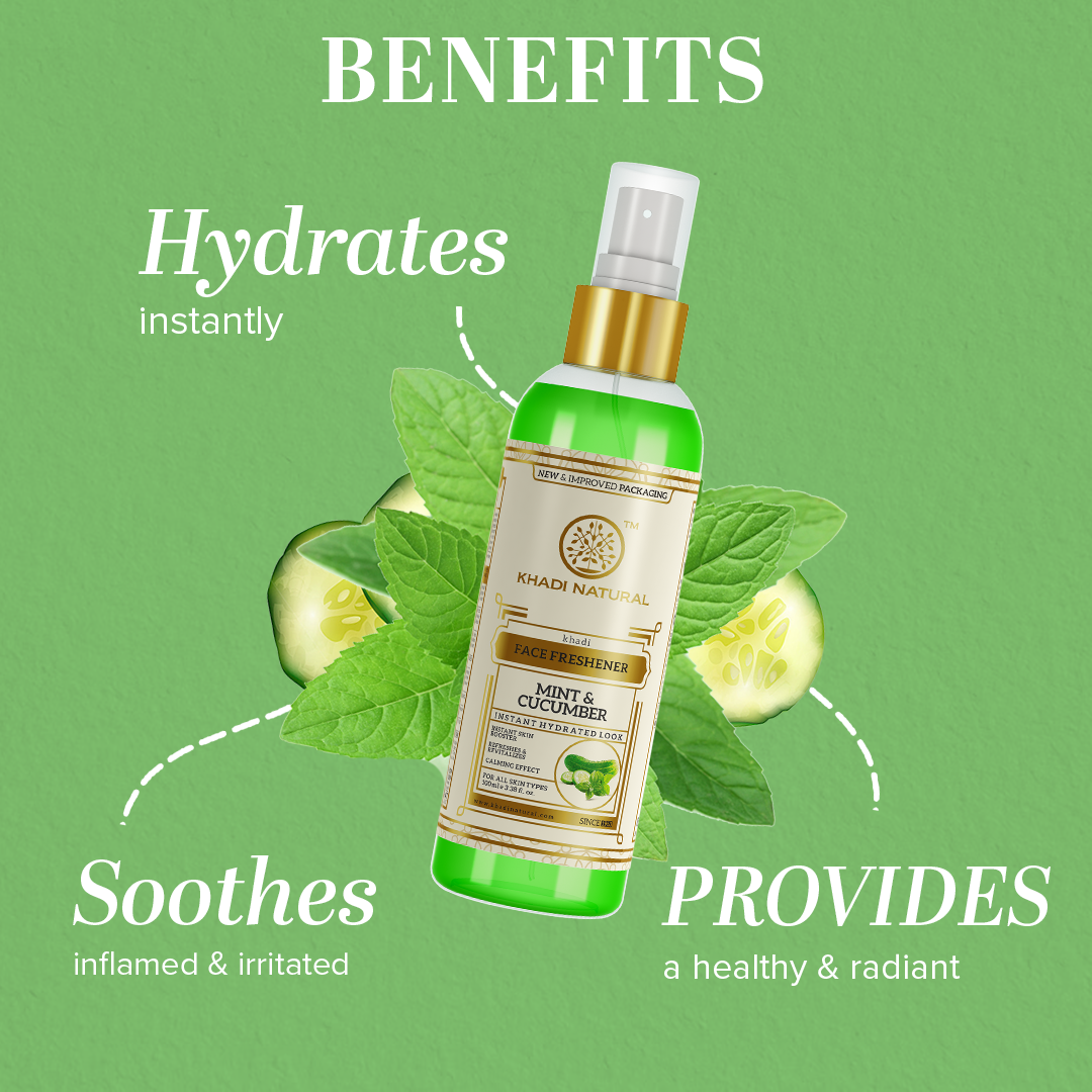 Khadi Natural Mint & Cucumber Face Spray - 100ml - Image 2 - Buy from Indicrest