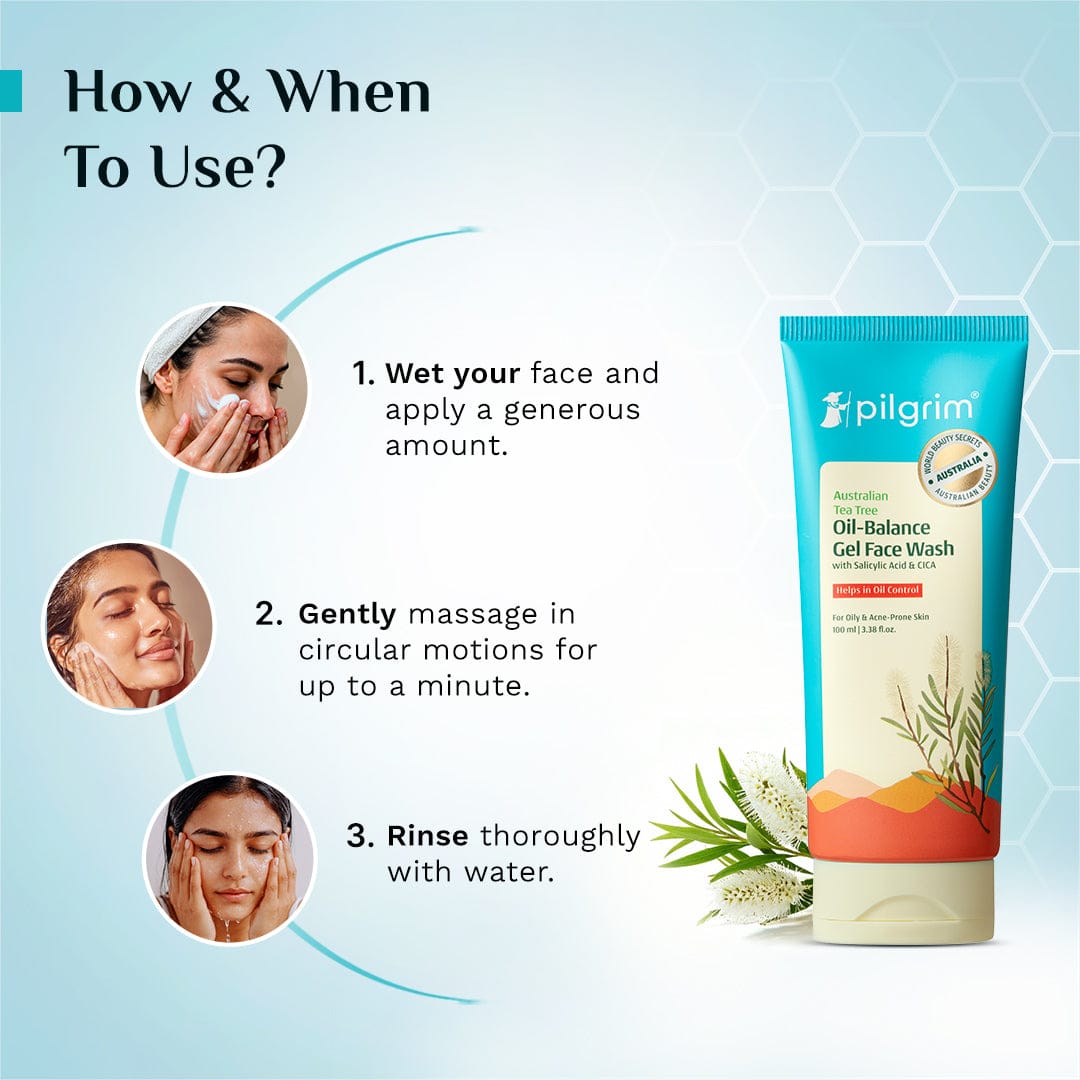 Pilgrim Australian Tea Tree Oil-Balance Gel Face Wash, 100ml - Image 5 - Buy from Indicrest
