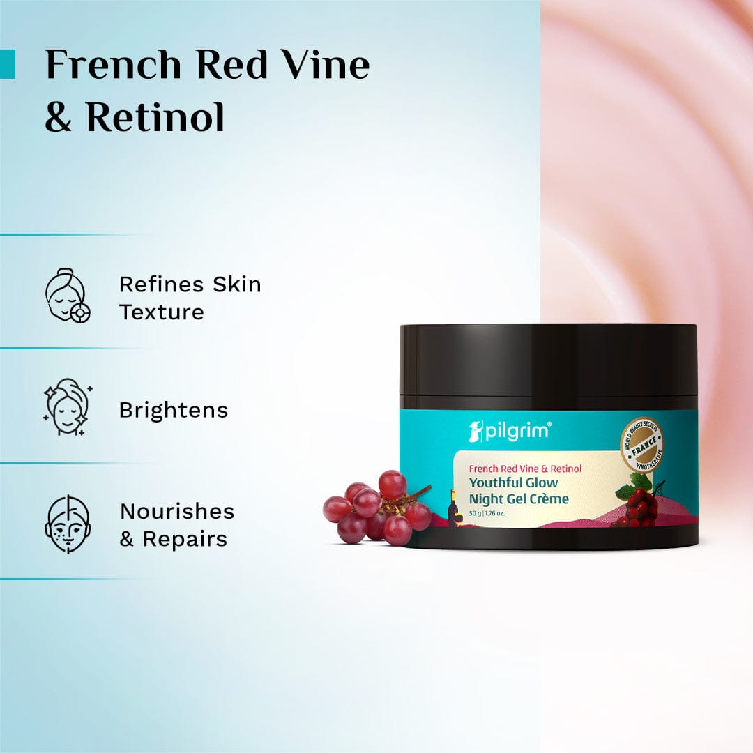 Pilgrim Day/Night Combo With French Red Vine, Face Cream 50g + Night Gel Crème 50g - Image 5 - Buy from Indicrest