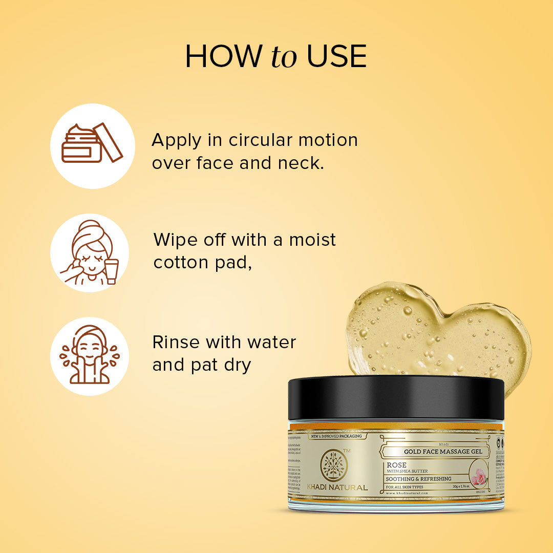 Khadi Natural Gold Face Massage Gel - 50gm - Image 4 - Buy from Indicrest