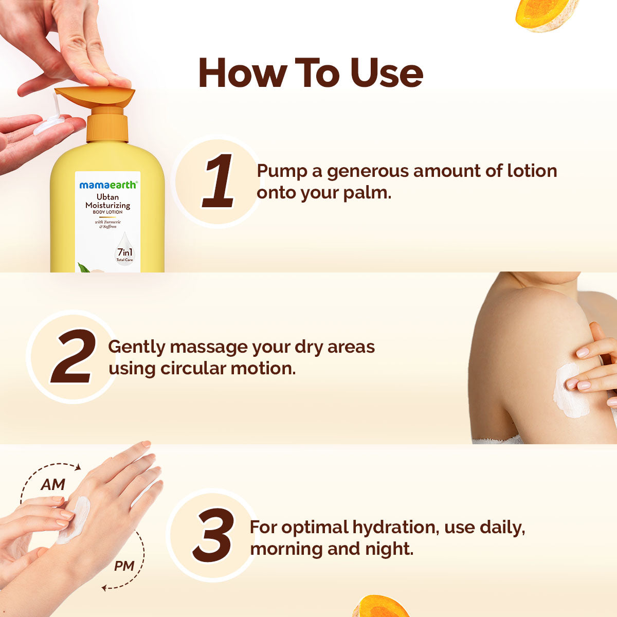 Mamaearth Ubtan Moisturizing Body Lotion with Turmeric & Saffron for Glowing Skin, 600ml - Image 5 - Buy from Indicrest